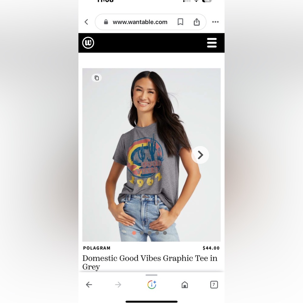 Domestic good vibes tee grey